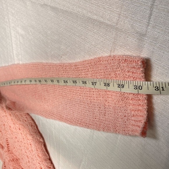 Talbots Pointelle Crewneck Pink Pullover Sweater - Picture 7 of 9